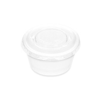 Casserole en plastique blanc de 100 ml avec couvercle - 50 pcs.