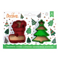 Découpage de bottes et de sapins de Noël - Décorer - 2 unités