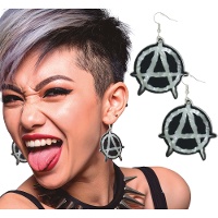 Boucles d'oreilles avec symbole de l'anarchie