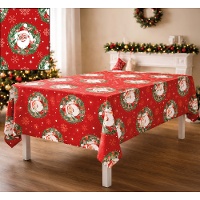 Nappe de Noël décorée du Père Noël
