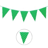 Bannière plastique verte à pois - 3,6 m