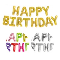 Lettres de ballons Happy Birthday 41 cm - Ambre
