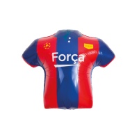 Ballon t-shirt de football rouge et bleu 68 cm