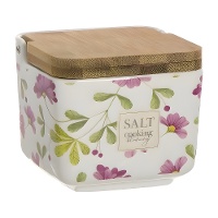 Salière Floral Market avec couvercle en bambou