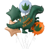 Bouquet de ballons dinosaure Happy Birthday - 5 pièces