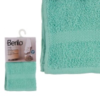 Serviette de toilette turquoise unie 50 x 30 cm