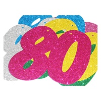 Grand numéro en caoutchouc pailleté eva en couleurs assorties 80 - 6 pièces