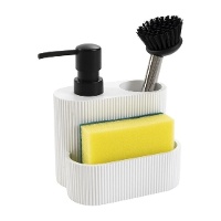 Distributeur de savon avec éponge et brosse