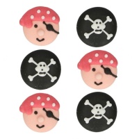 Figurines en sucre Pirates et crânes - FunCakes - 8 unités