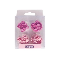 Figurines en sucre en forme de mini-fleurs roses - Culpitt - 100 pcs.
