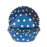 Capsules à cupcake bleu marine avec étoiles - Maison de Marie - 50 pcs.