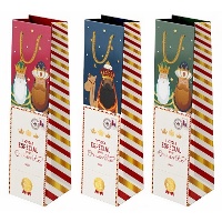 Sac à vin de 35 x 10 x 8 cm des Rois Mages vintage - 1 unité