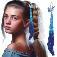 Mèche bleue avec papillon de 35 cm