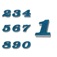 Numéro en polystyrène pailleté bleu 8 x 2 cm
