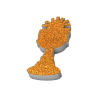 Figure en polystyrène du calice à paillettes d'or - 10 x 25 cm