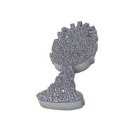 Calice à paillettes argenté figurine en polystyrène - 10 x 25 cm