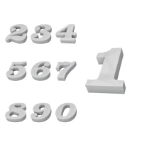 Numéro de polystyrène 9 x 4 cm