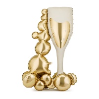Ballon géant en forme de coupe de champagne avec bulles 0,69 x 1,05 m - PartyDeco