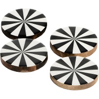 Dessous de verre noir et blanc - lot de 4