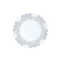 Napperon rond en papier blanc 21 cm - Sweetkolor - 15 pcs.