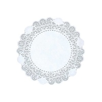 napperon rond de 25 cm en papier blanc - Sweetkolor - 10 pcs.