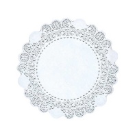 Napperon rond en papier blanc de 28 cm - 10 pcs.