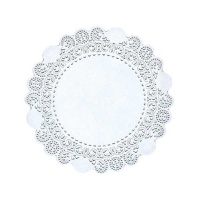 Napperon rond en papier blanc 30 cm - Sweetkolor - 10 pcs.
