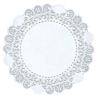 Napperon rond en papier blanc de 45 cm - 5 pcs.