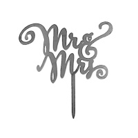 M et Mme acrylique cake topper noir - Pastkolor