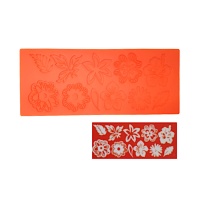 Tapis en dentelle de sucre fleuri - 5 x 18 cm - Modecor