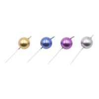 Bougies ballons de couleur métallisée - Sweetkolor - 4 unités