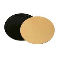 Base ronde pour gâteau 40 x 40 x 0,1 cm or et noir - Sweetkolor