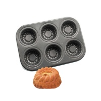 18,5 x 28,5 cm mini moule à beignets en acier - Pastkolor - 6 cavités
