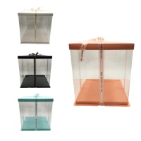 Boîte à gâteaux avec noeud 33,5 x 33,5 x 37 cm - Sweetkolor
