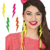 Boucles d'oreilles des années 80 néon de couleurs assorties