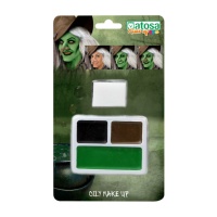Set de maquillage vert, brun et noir avec éponge