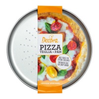 Plateau à pizza en acier 28 x 28 x 1,6 cm - Decora