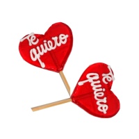 Sucettes en forme de coeur I love you de 50 gr - 24 unités