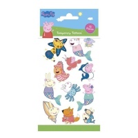 Tatouages temporaires Peppa Pig assortis - 12 pcs.