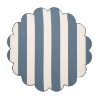 Set de table rond 38 cm à rayures bleues verticales
