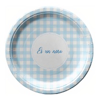 Assiettes « C'est un garçon » 18 cm - lot de 8
