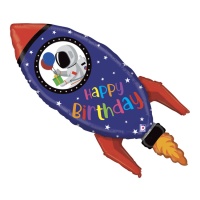 Ballon-fusée orbital Happy Birthday 1,02 m - Grabo
