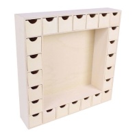 Calendrier de l'Avent en bois avec tiroirs 35 x 35 x 7 cm - Artis decor