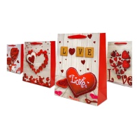 Sac cadeau Love Wood 24 x 18 x 8,5 cm - 1 pc.