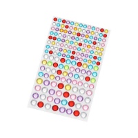 Stickers 3D cristaux colorés de différentes tailles - 176 pcs.