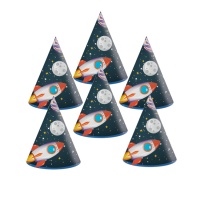 Chapeaux de l'espace galaxie - 6 pcs.