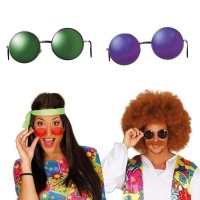 Lunettes rondes hippie avec verres de couleurs assorties