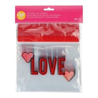 Boules en plastique carrées Clear Love - Wilton - 20 pcs.