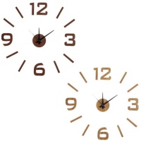 Horloge murale adhésive effet bois 60 cm - DCasa - 1 unité