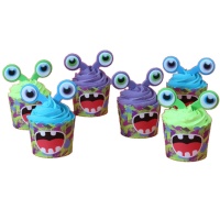 Set de décoration pour cupcake Monster - PME - 6 unités